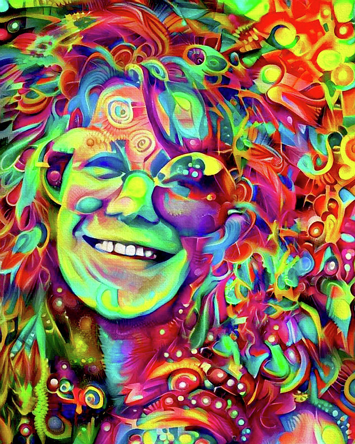 Janis Joplin Psychedelic Digital Art by Peggy Collins