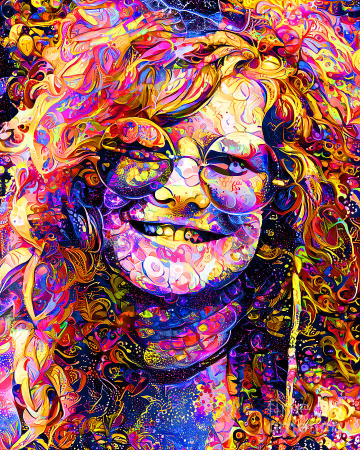 Janis Joplin Psychedelic Sixties 20220305 Mixed Media by Wingsdomain Art and Photography