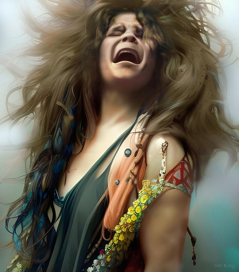 Janis Joplin Rock Star Digital Art by Mal Bray