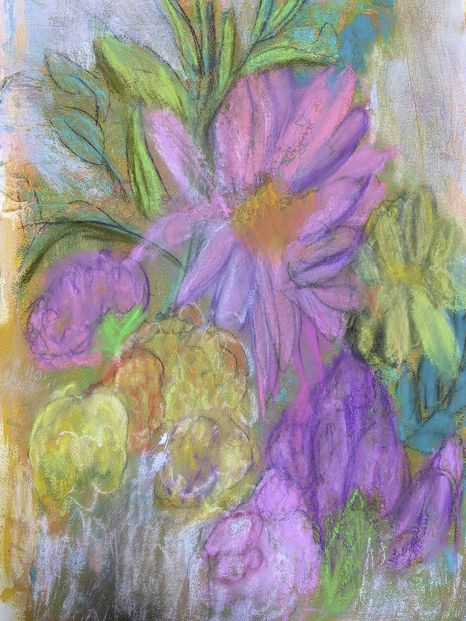 January Bouquet  Pastel by Cathy Anderson
