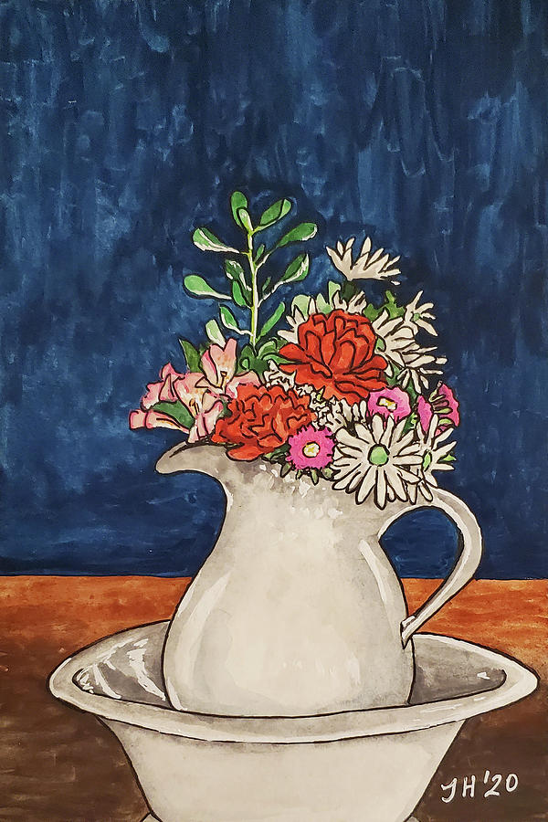 January Flowers Painting by Jean Haynes