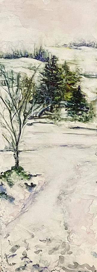 January Snow Painting by Paula Pagliughi