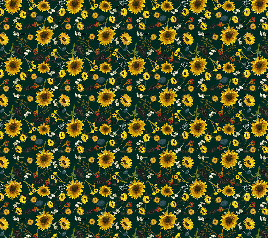 January Sunflowers Digital Art by Kim Prowse