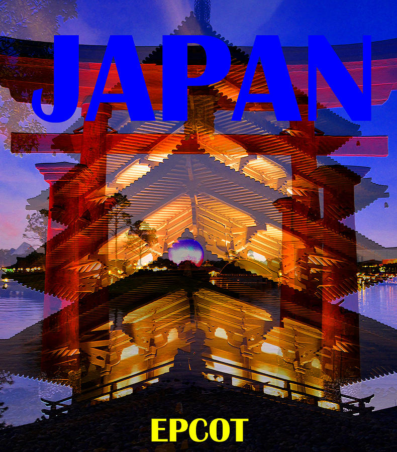 Japan at Epcot 50th anniversary series Mixed Media by David Lee Thompson