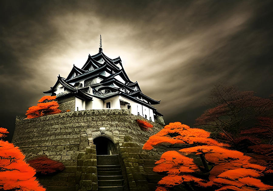 Japan Castle Digital Art by Agnieszka Polanowska Art Shop - Pixels