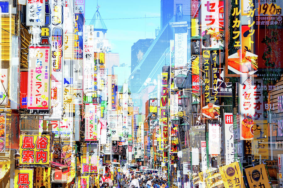 Japan Drift Collection - Shinjuku II Mixed Media by Philippe HUGONNARD