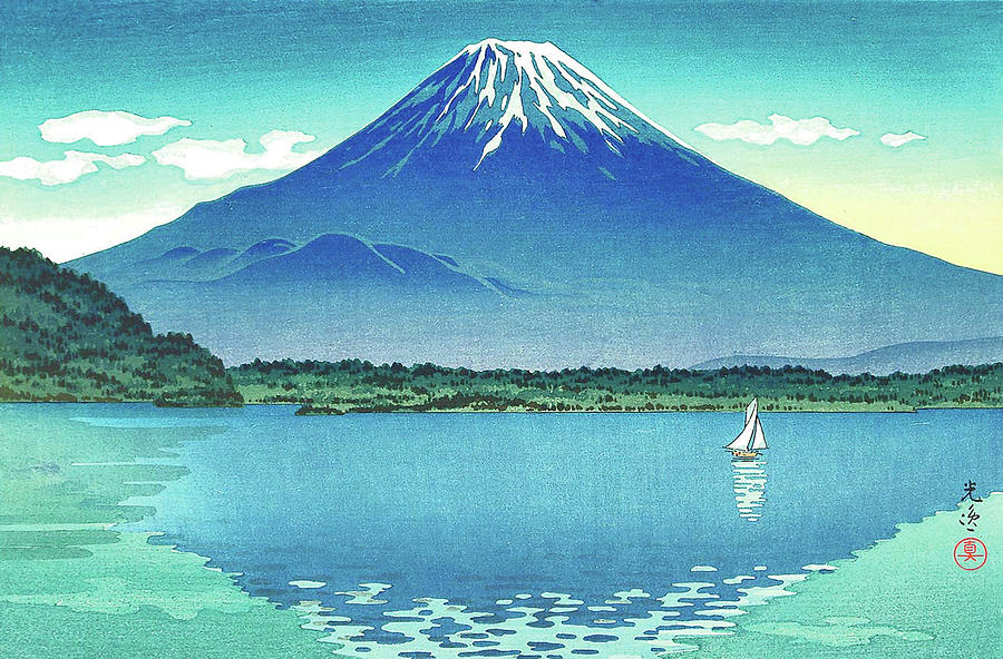 Japan Digital Art - Japan, Lake Near Mount Fuji by Long Shot