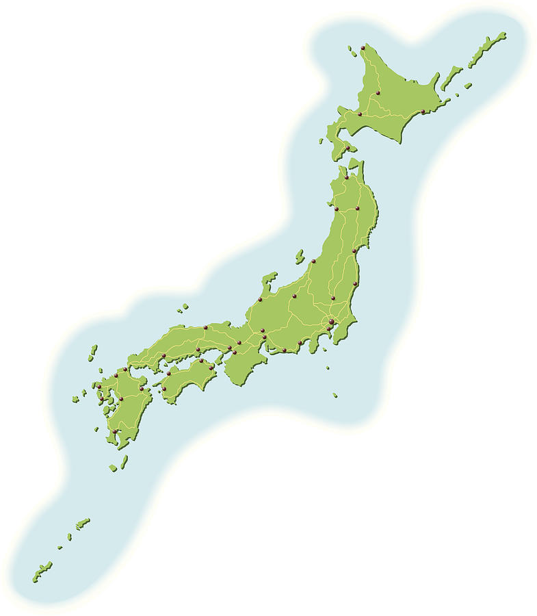 Japan map Drawing by Johnwoodcock