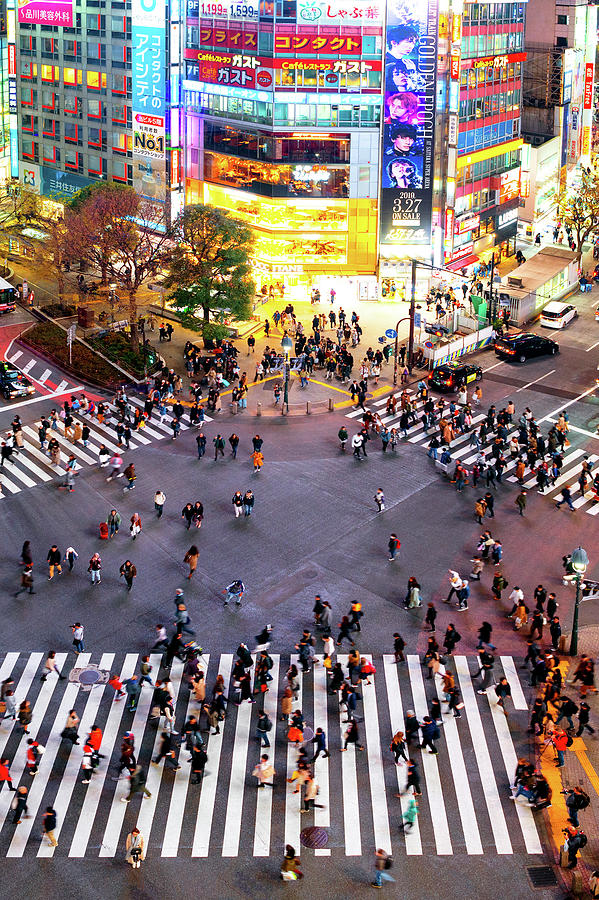 Japan Rising Sun Collection - Shibuya Crossing I Photograph by Philippe HUGONNARD