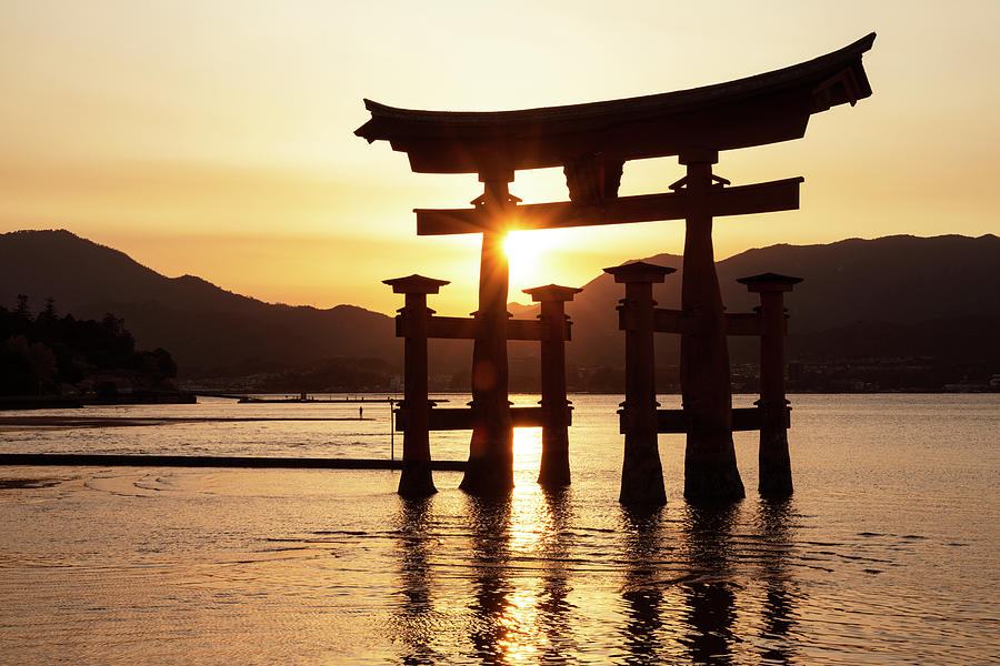 Japan Rising Sun Collection - Sunset Of Torii Gate In Miyajima I I 