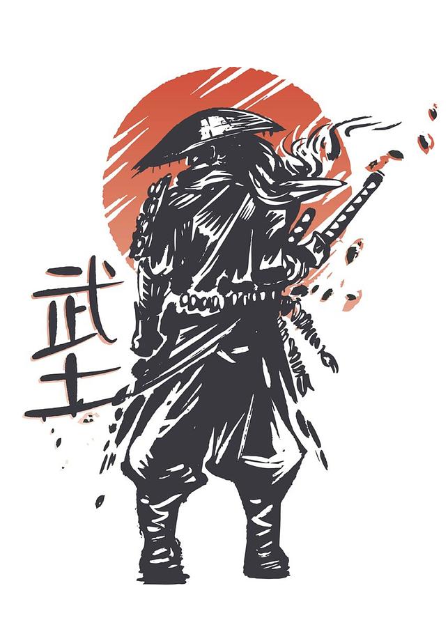 Samurai Drawing by Alexandre Gervais - Pixels