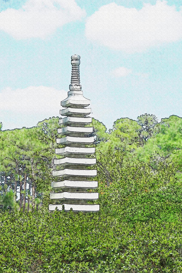 Japan Tower Digital Art by John Vincent Palozzi