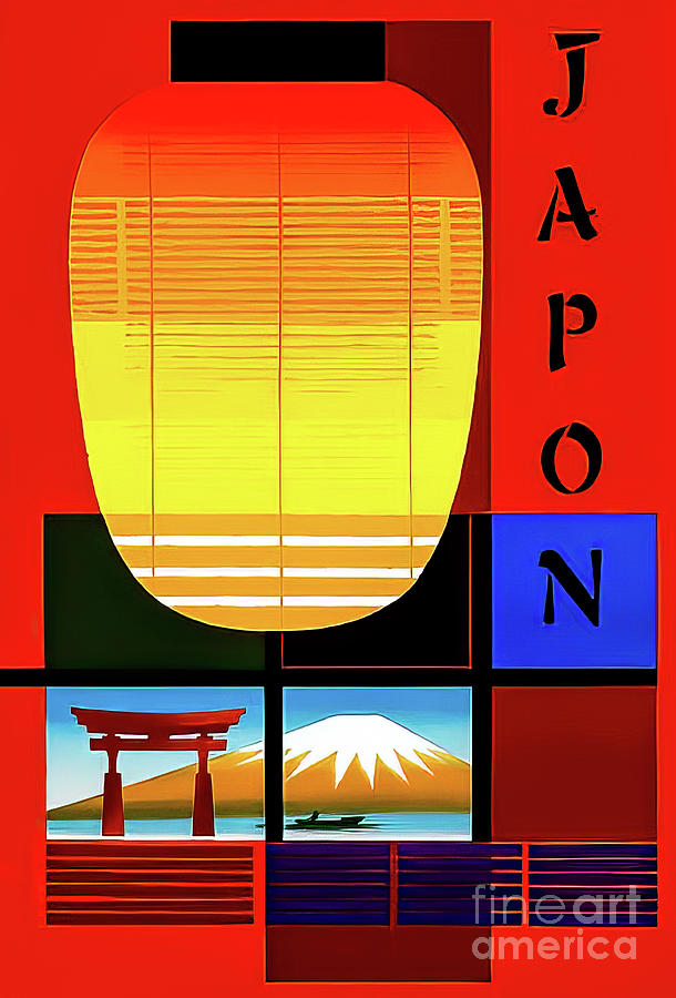 Japan Retro Travel Poster 1959 Drawing by M G Whittingham