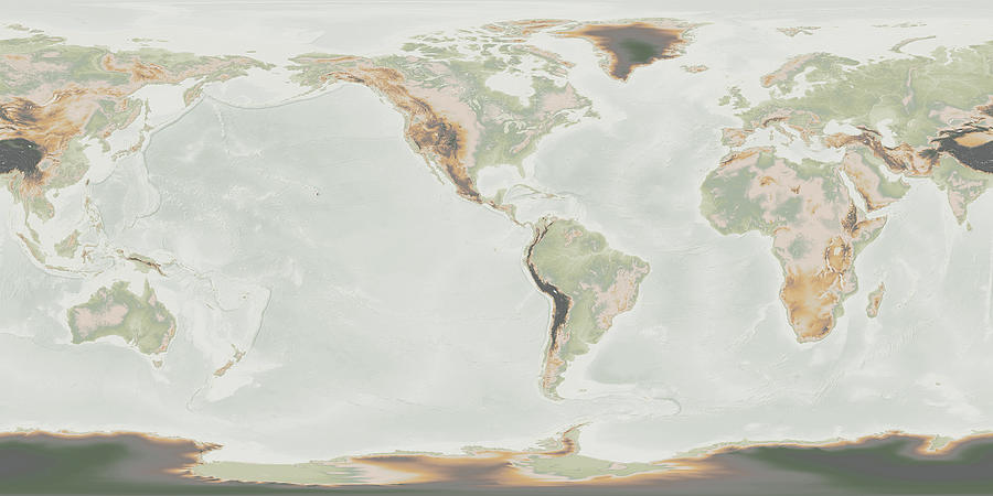 Japandi World Map Digital Art by Frans Blok