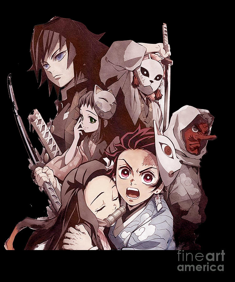 Kimetsu no Yaiba Anime Tanjiro Nezuko T-Shirt Poster by Anime Art - Fine  Art America