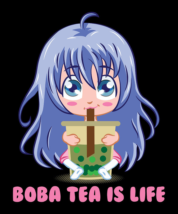Cat Boba Tea Bubble Tea Anime Kawaii