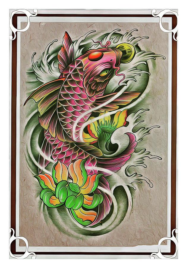 Japanese Art Koi Fish 35 Digital Art by Printable Art - Fine Art America
