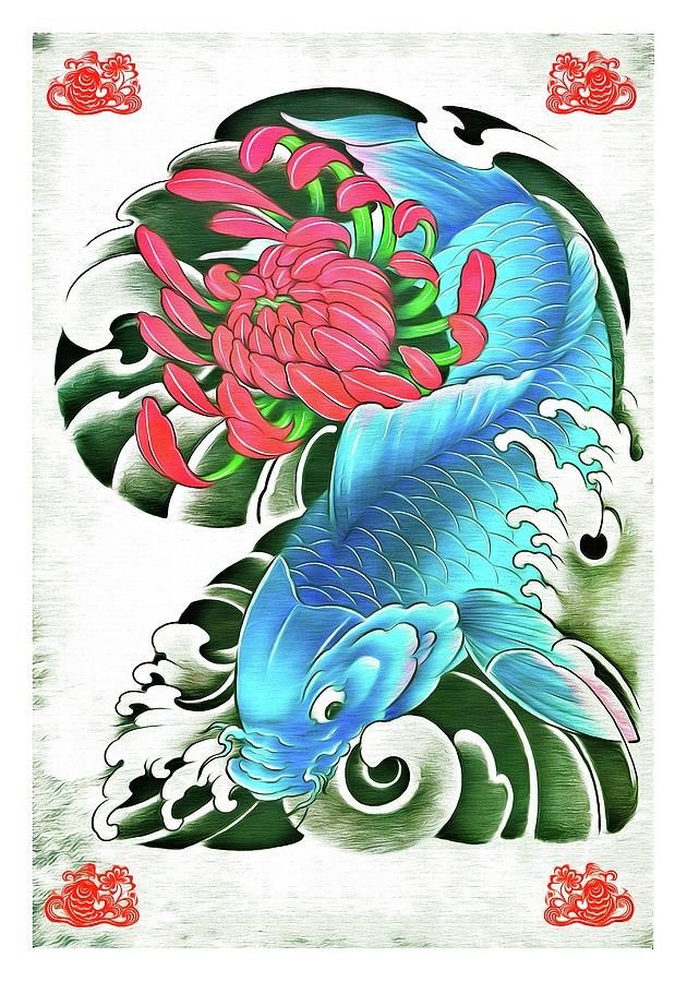 Japanese Art Koi Fish 60 Digital Art by Printable Art - Fine Art America