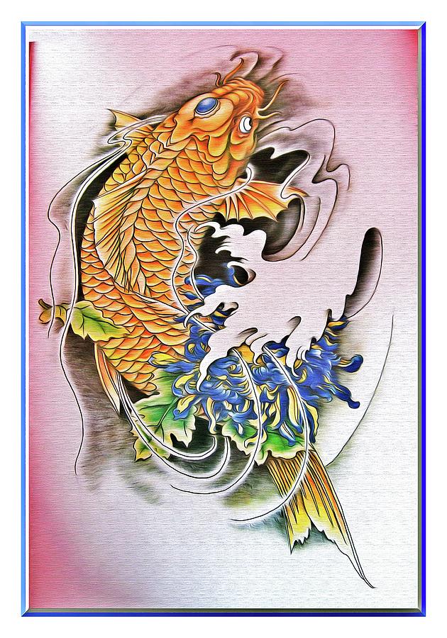 Japanese Art Koi Fish 77 Digital Art by Printable Art - Pixels