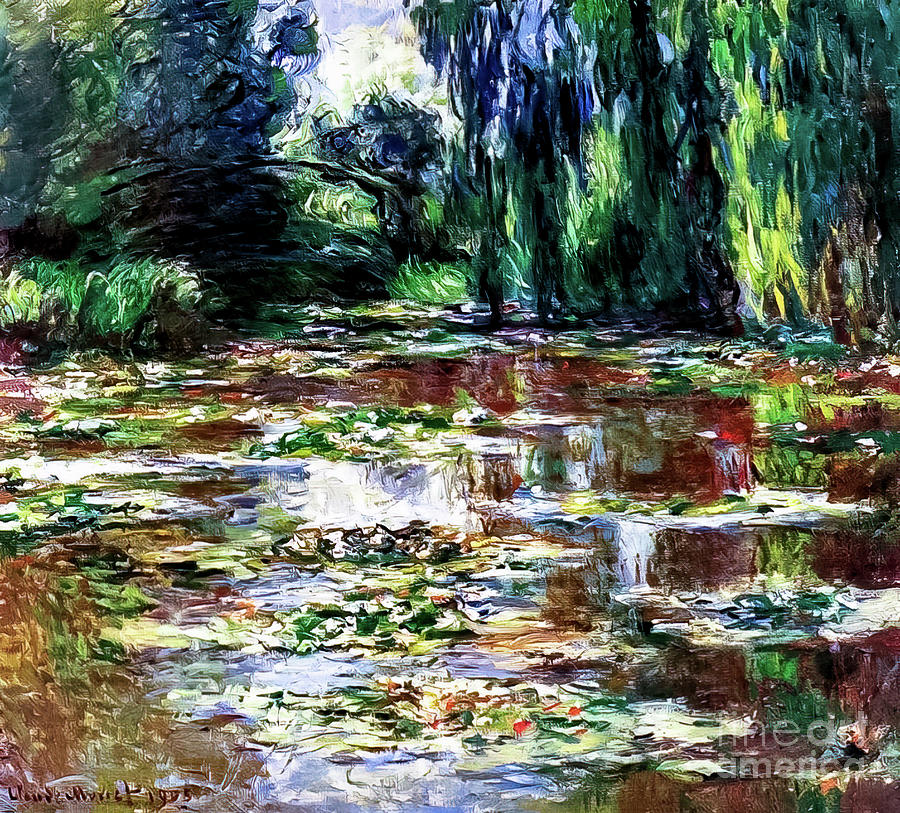 Japanese Bridge Over the Water Lily Pond by Claude Monet 1905 Painting by Claude Monet