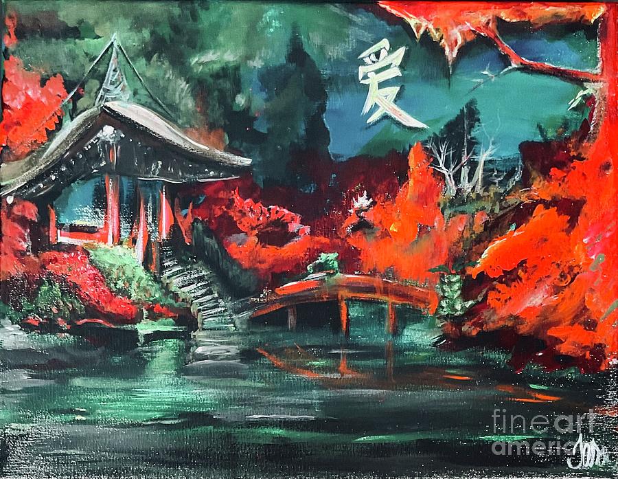 Taras Japanese Cabin  Painting by Tara Dunbar
