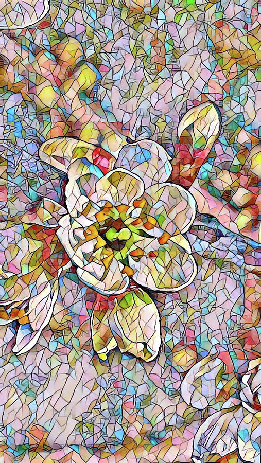 Japanese cherry blossom mosaic Painting by Patricia Piotrak