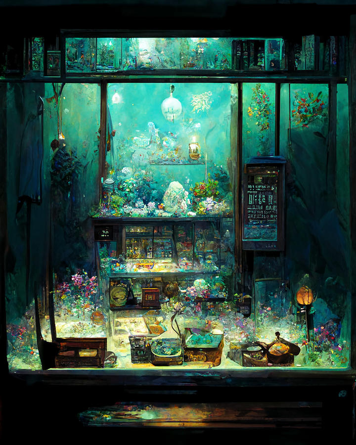 Japanese  Comic  Art  Of  The  Frozen  Aquarium  With    24e229a3  C73e  4cde  Bd0b  35b206f1161b By Painting