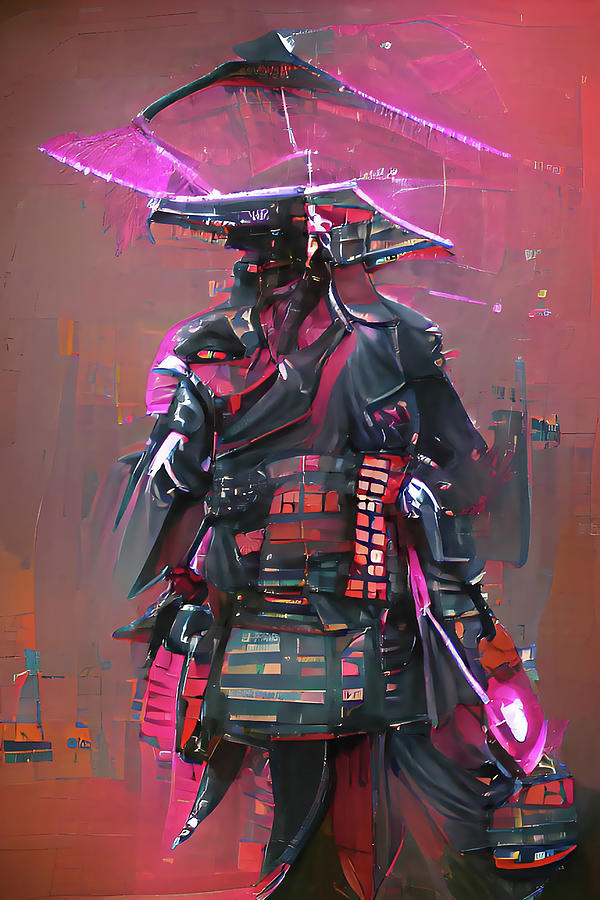 Japanese cyberpunk samurai Digital Art by Alessandro Della Torre - Fine ...