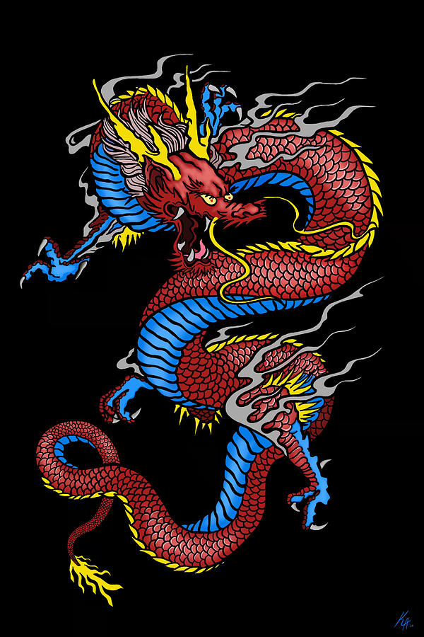 Japanese Dragon Digital Art by Kurt Abbott - Fine Art America