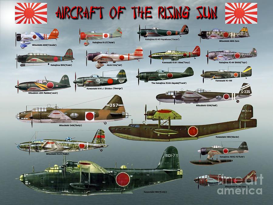 Japanese Empire Aircraft Digital Art by Mil Merchant