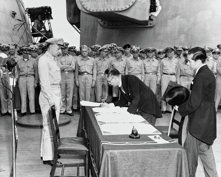 Japanese Foreign Minister Signing the Instrument of Surrender ...