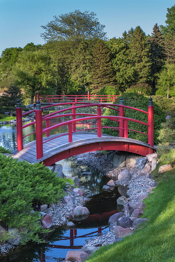 Bridge Photograph - Japanese Garden #1 - Red Bridges by Patti Deters