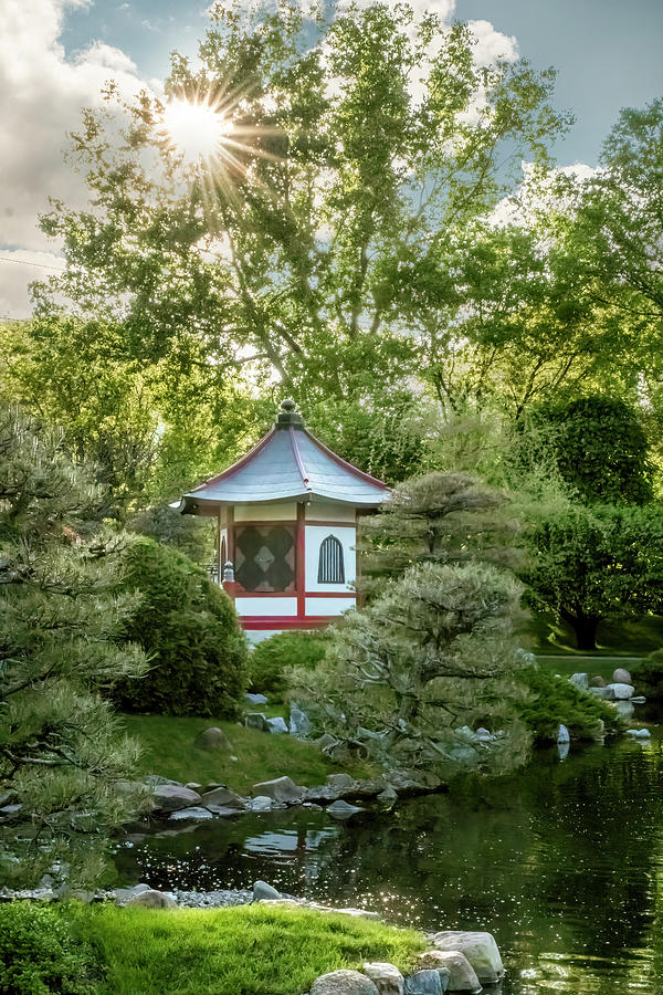 Japanese Garden #4 - Island Pagoda Vertical Photograph by Patti Deters