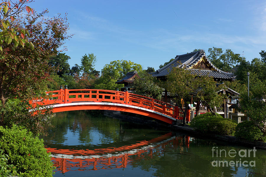 Japanese Garden With Bridge Photograph