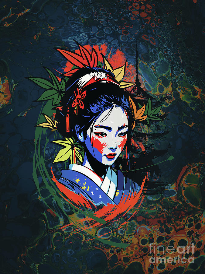  Japanese girl Digital Art by Andrzej Szczerski
