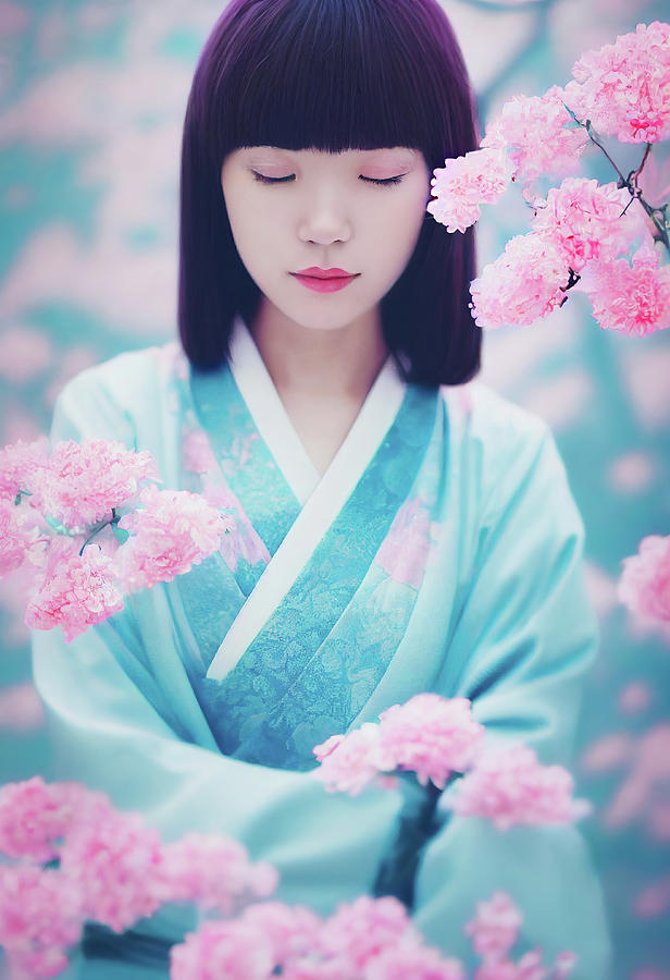 Japanese Girl Soft Portrait 01 Digital Art by Matthias Hauser