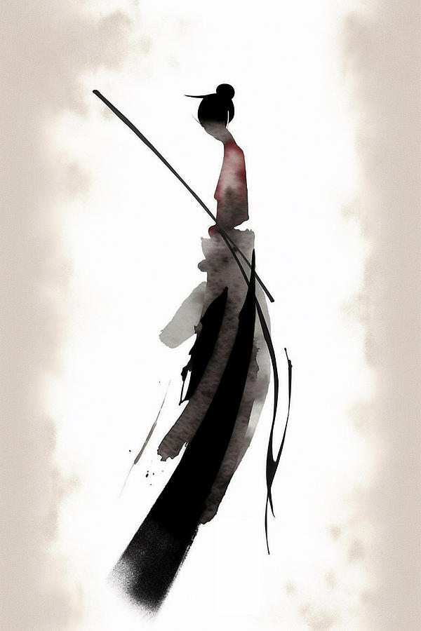 Japanese Girl With Sword Digital Art by Sizoai - Fine Art America