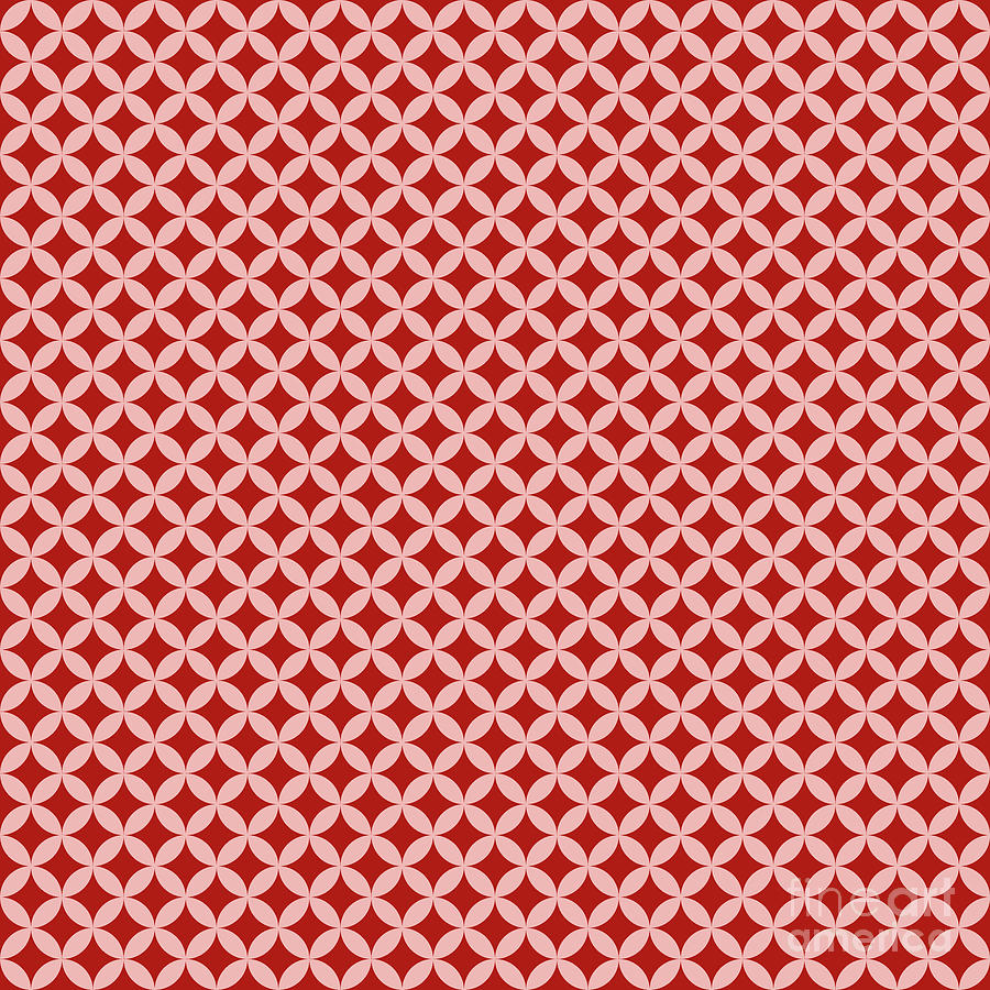 Japanese Inverted Shippo Pattern In Light Coral And Red n.0429