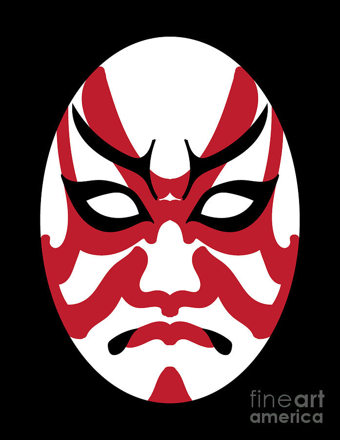 Japanese Kabuki Mask Digital Art by Arkitekta Art - Fine Art America