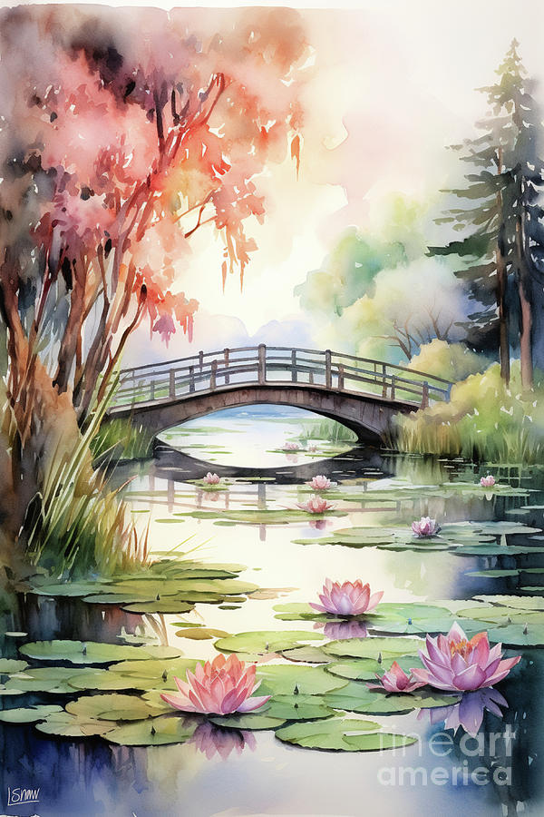 Nature Digital Art - Japanese Lily Pond by Lauras Creations