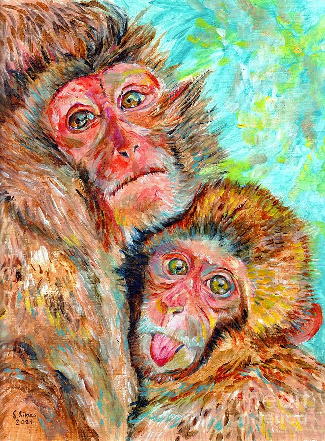 Monkey Painting - Japanese Macque by Suzann Sines