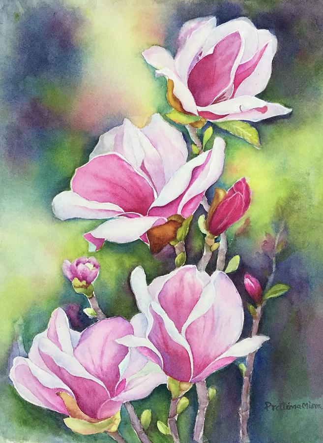 Japanese Magnolias Painting by Pratima Misra - Fine Art America