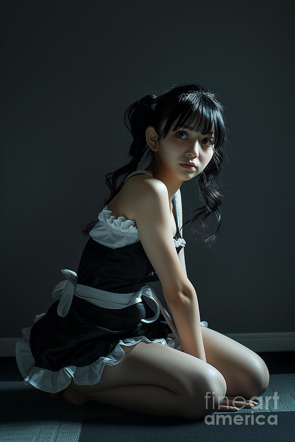Portrait Digital Art - Japanese Maid 3 by Claire Beckett