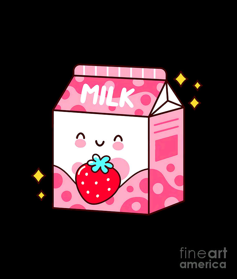 Japanese Milkshake Strawberry Digital Art by Theresa N Anderson - Fine ...