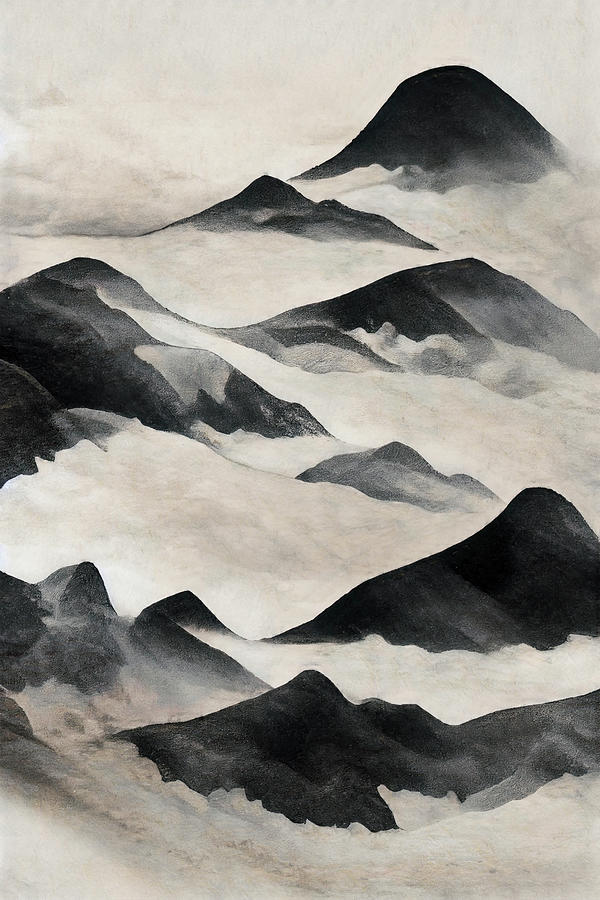 Japanese Mountains Digital Art by Mike Taylor - Pixels