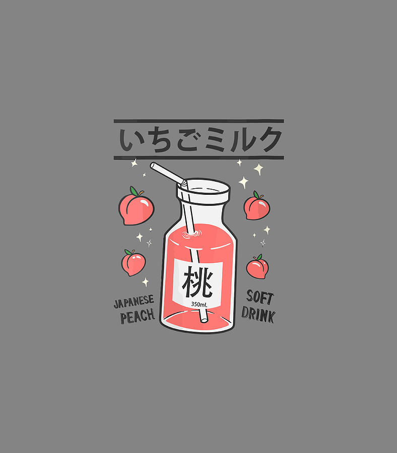 Kawaii Japanese Peach Soft Drink Kanji Aesthetic S' Sticker