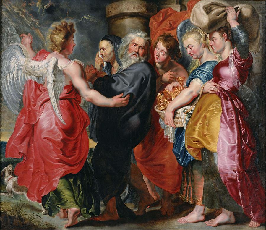 Jordaens Painting - The Flight of Lot and His Family from Sodom #4 by Jacob Jordaens