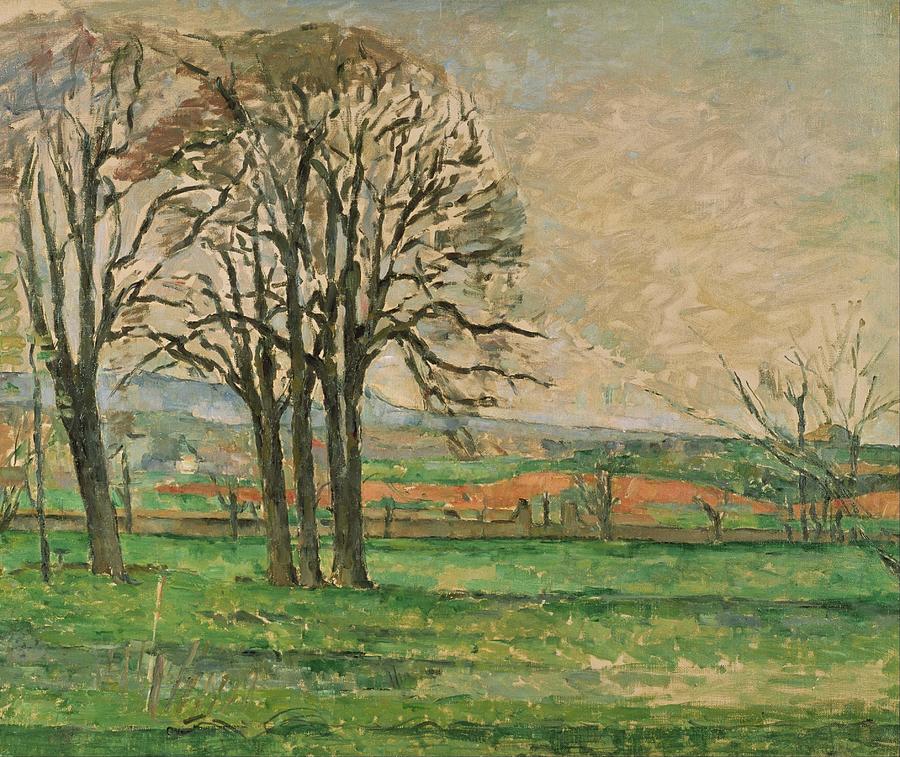 Tree Painting - The Bare Trees at Jas de Bouffan #3 by Paul Cezanne