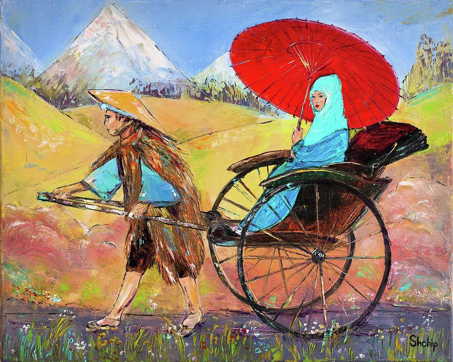 Japanese Rickshaw Painting by Natalia Shchipakina - Fine Art America