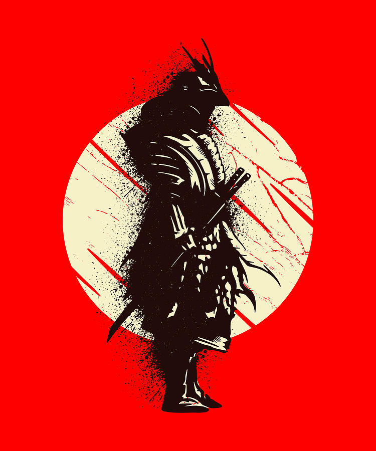Japanese Samurai of the red Digital Art by Norman W - Art America